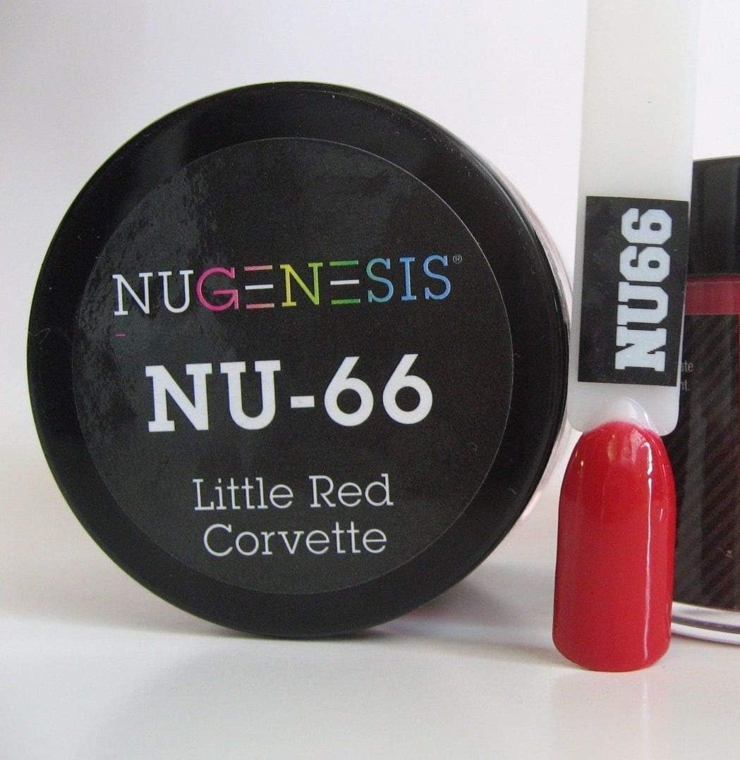 NuGenesis Nail Dipping Powder Color 1.5oz/43g jar - (NU66 LITTLE RED CORVETTE)