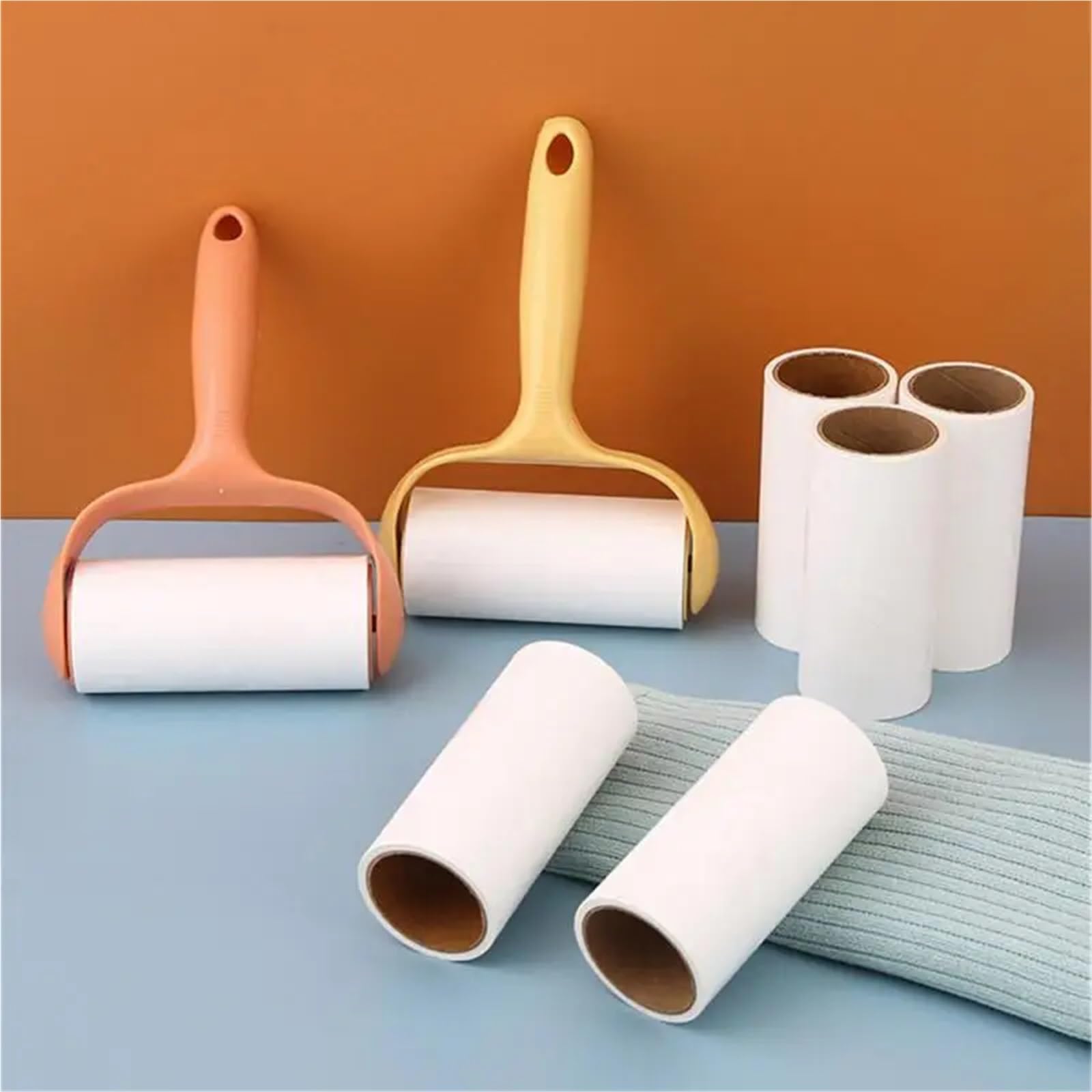 10 Rollos de Rollo Papel en Forma lágrima, Rodillo Adhesivo, limpiaparabrisas, Ropa for el Pelo Mascotas, removedor alfombras, Accesorios Cepillo Limpieza reemplazables(Yellow)