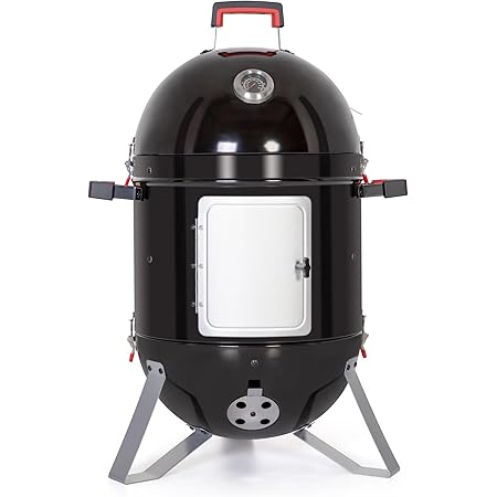 Barbecue A Carbone Verticale 40 Cm - Affumicatore In Acciaio Inox 201 Per Grigliate All'Aperto