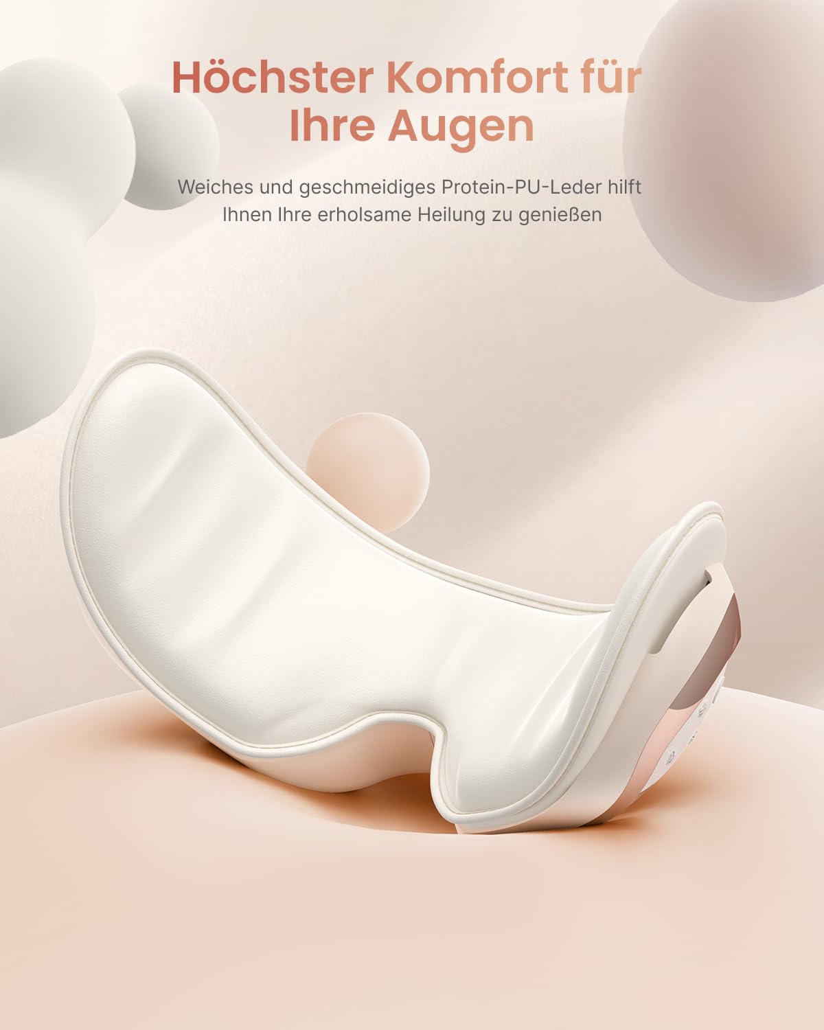 RENPHO Eyeris 3 Augenmassagegerät – Wärme-, Luftdruck- & Vibrationsmassage mit Bluetooth-Musik – Faltbar & USB-C – Entspannung gegen Augenmüdigkeit & Kopfschmerzen (Rose Gold)