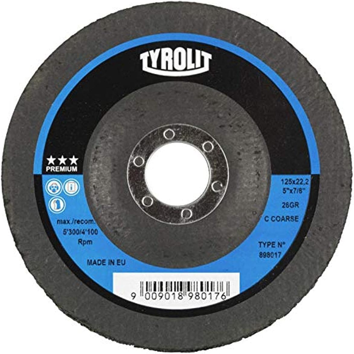 TyrolitRough Cleaning Wheel for Universal Use - 115 x 22 x 23 mm Coarse (Pack of 5)