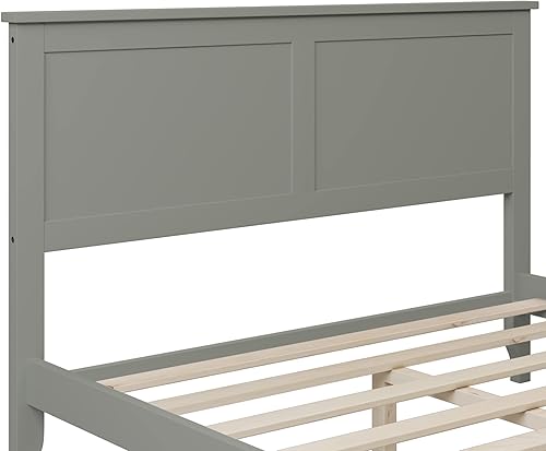 Miniatura 5 de SOFTSEA Base de cama de plataforma completa con cabecero y estribo, soporte de listones de madera, base de colchón para dormitorio