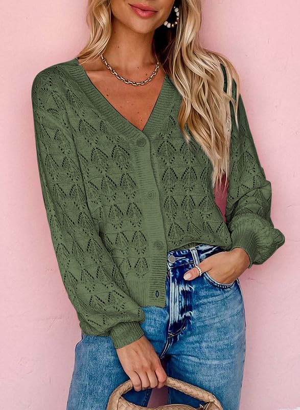 Dokotoo Women's Cardigan Sweaters 2025 Lightweight Fall Oufits Clothes Trendy Long Sleeve Crochet Tops Casual Jackets4