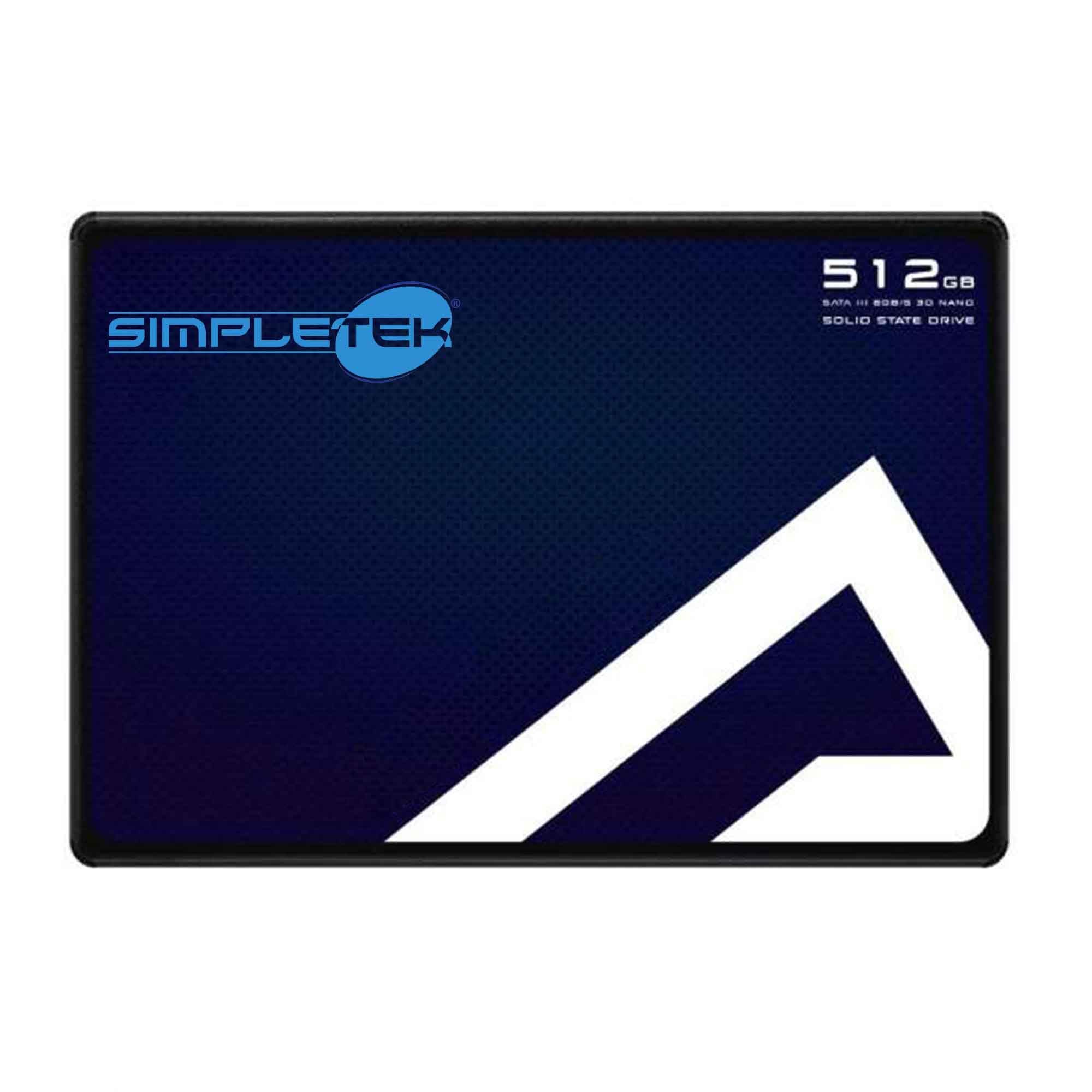 SIMPLETEK - SSD Interno 2,5" da 512GB - SATA III 6 Gbps - 3D NAND | Disco a Stato Solido ideale per Notebook PC Desktop (Ricondizionato)