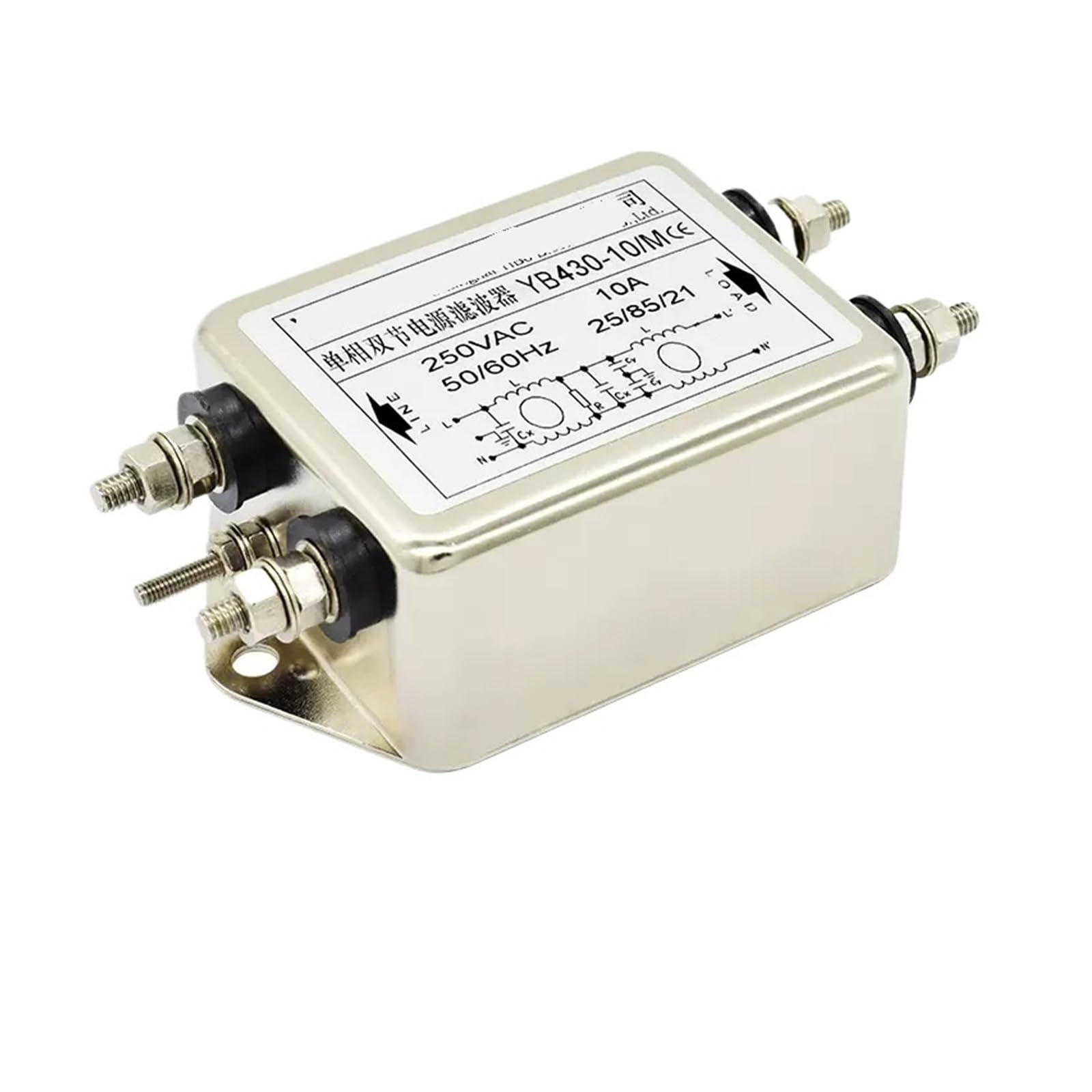 Filtre d'alimentation YB430 double section contre les interférences réseau 220V