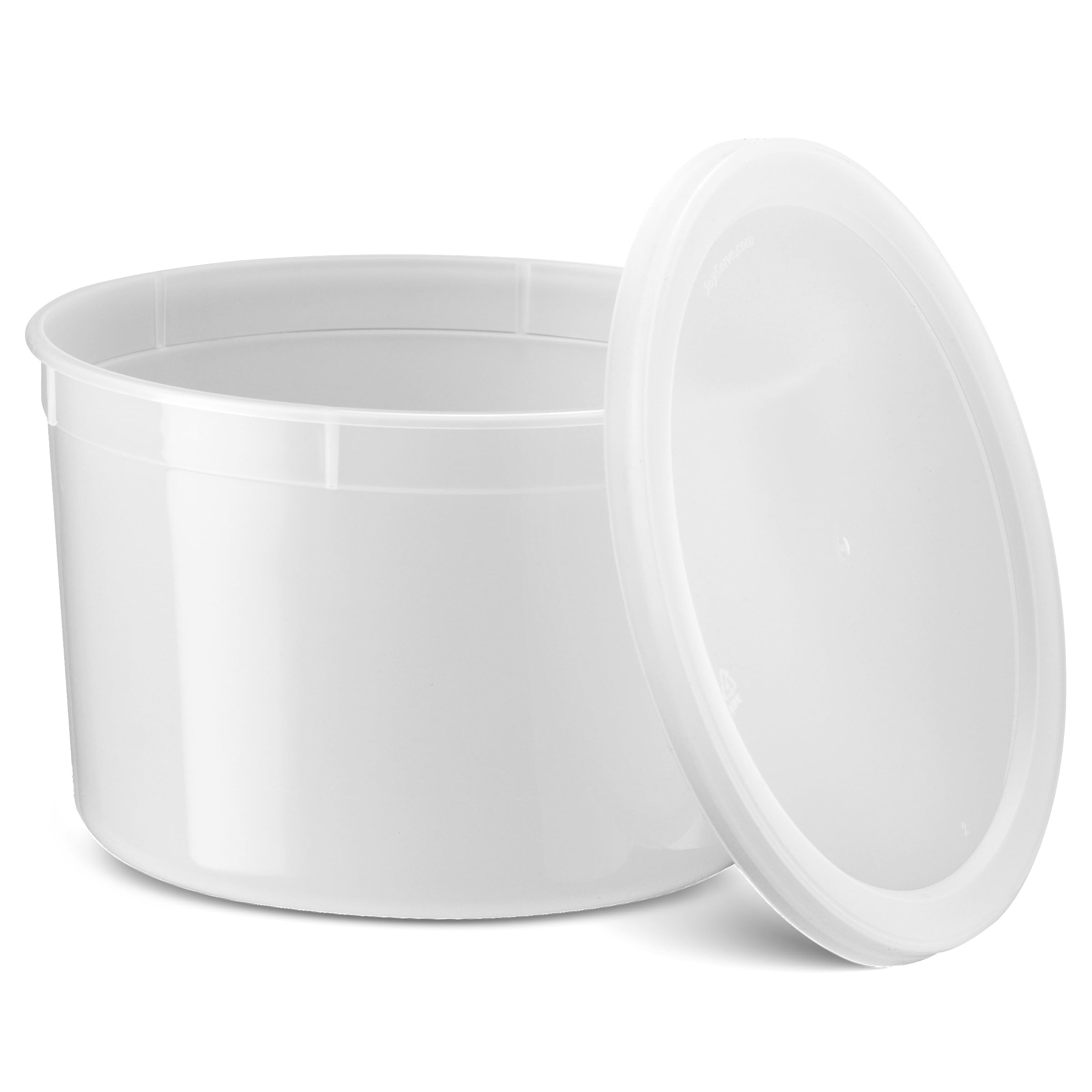 JoyServe 64 oz Plastic Containers with Lids - (Pack of 6) Food Storage Organizer Half Gallon Round Plastic Deli Container with Leak-Proof Lid, BPA-Free, Freezer, Dishwasher & Microwave Safe