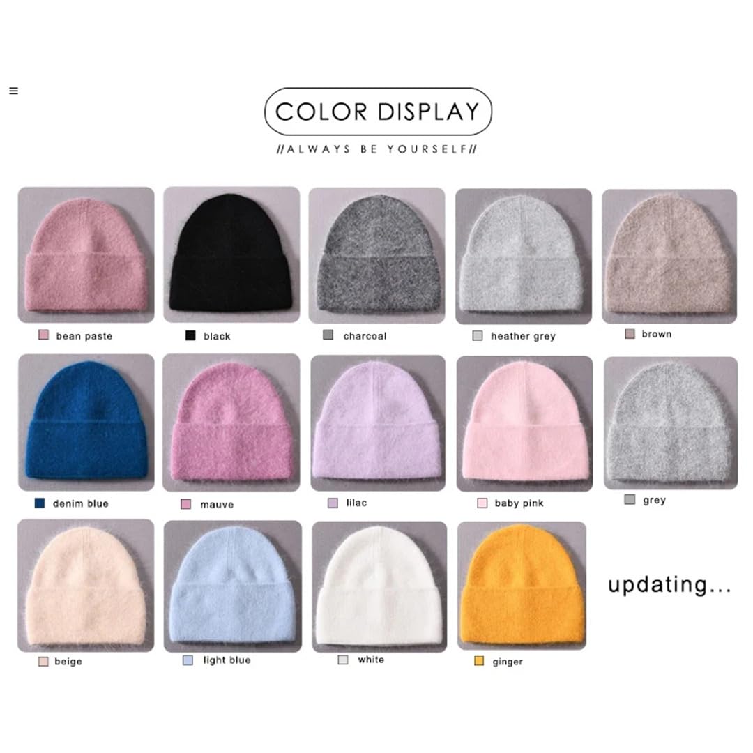 Czapka beanie z mieszanki wełny dla kobiet, zimowa, ciepła czapka z długimi włosami, na jesień, solidny kapelusz