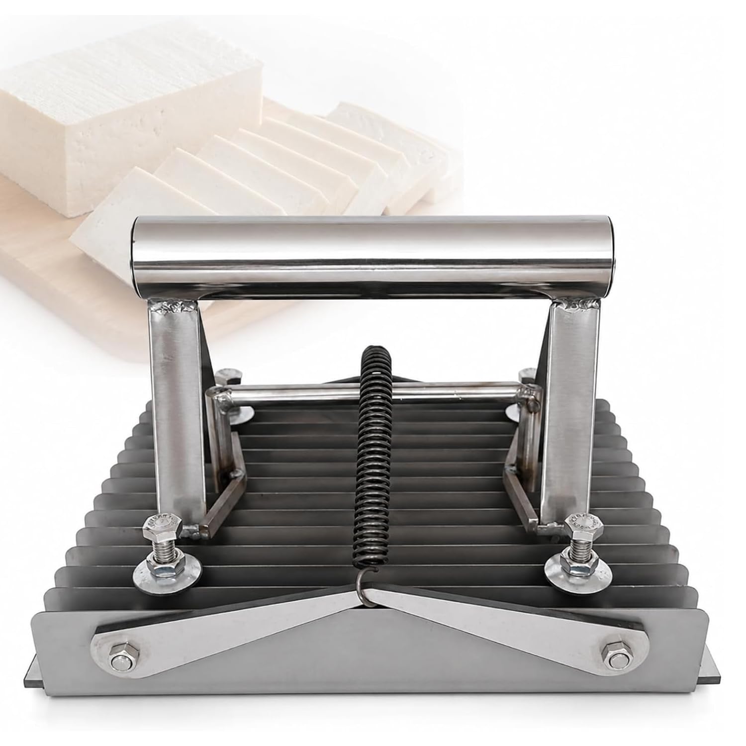 YXZQLOZ Blade Tofu Cutter, Stainless Steel Adjustable Tofu Cutter, Slices Up to 20x13Cm, Adjustable Depth, for Home Kitchen, Easy DIY Tofu Preparation