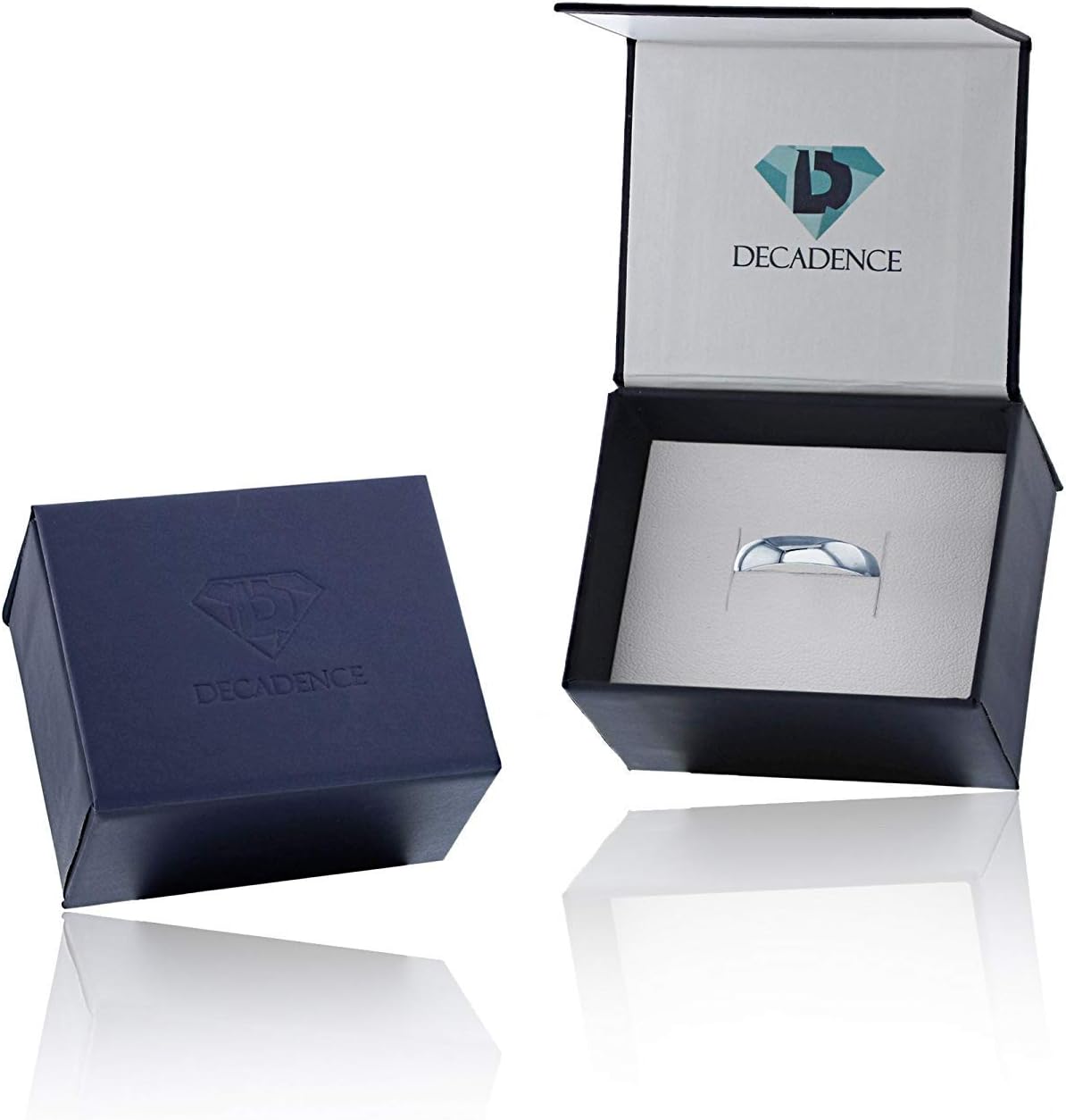 DECADENCE 10K or 14K Yellow & White Gold 4mm Polished Plain Wedding Band, Size 4-14 - Image 2