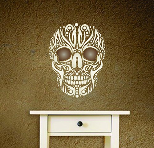 Pochoir tatouage tête de mort maori pour personnaliser vos meubles et murs - 5