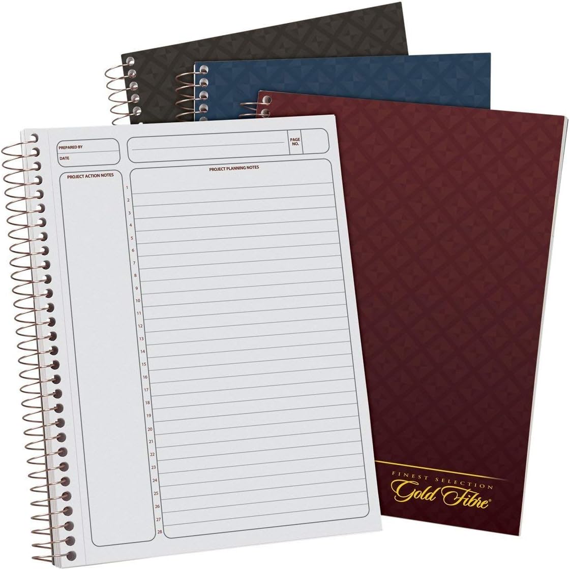 Ampad Gold Fibre Project Planner, Assorted Color Covers, 9.5 x 7.25, 84-Sheets, 3-Pack