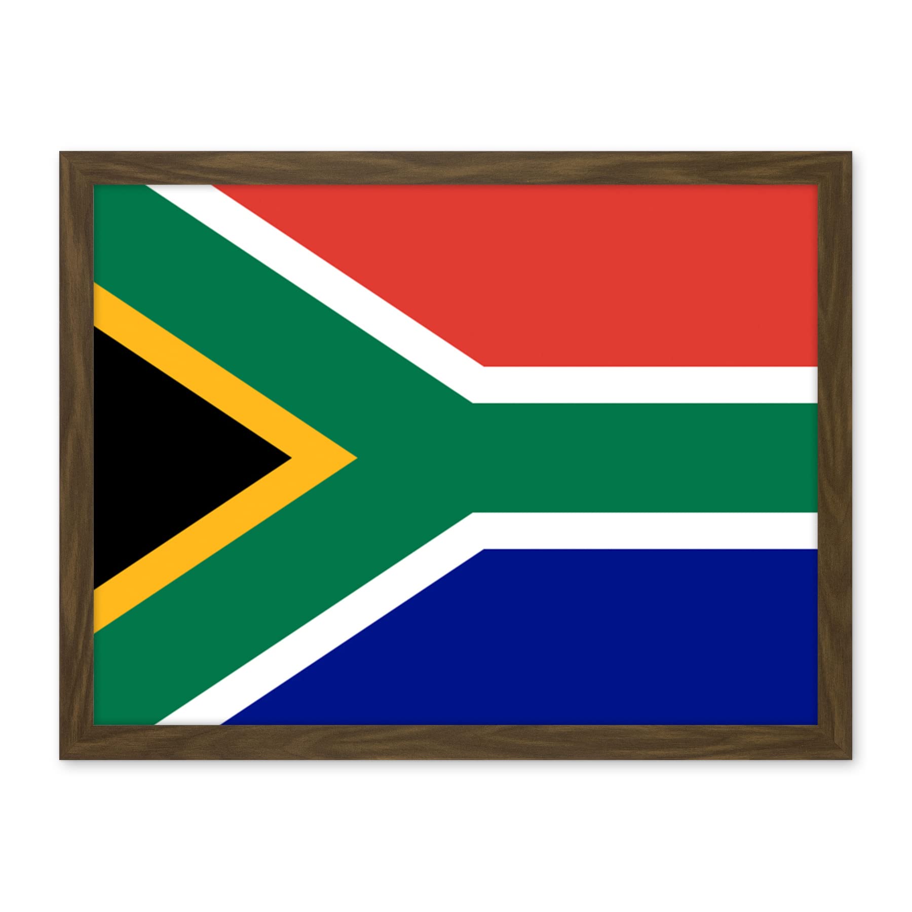 Artery8 South Africa National Flag Patriotic Vexillology World Flags Country Region Poster Artwork Framed Wall Art Print 18X24 Inch