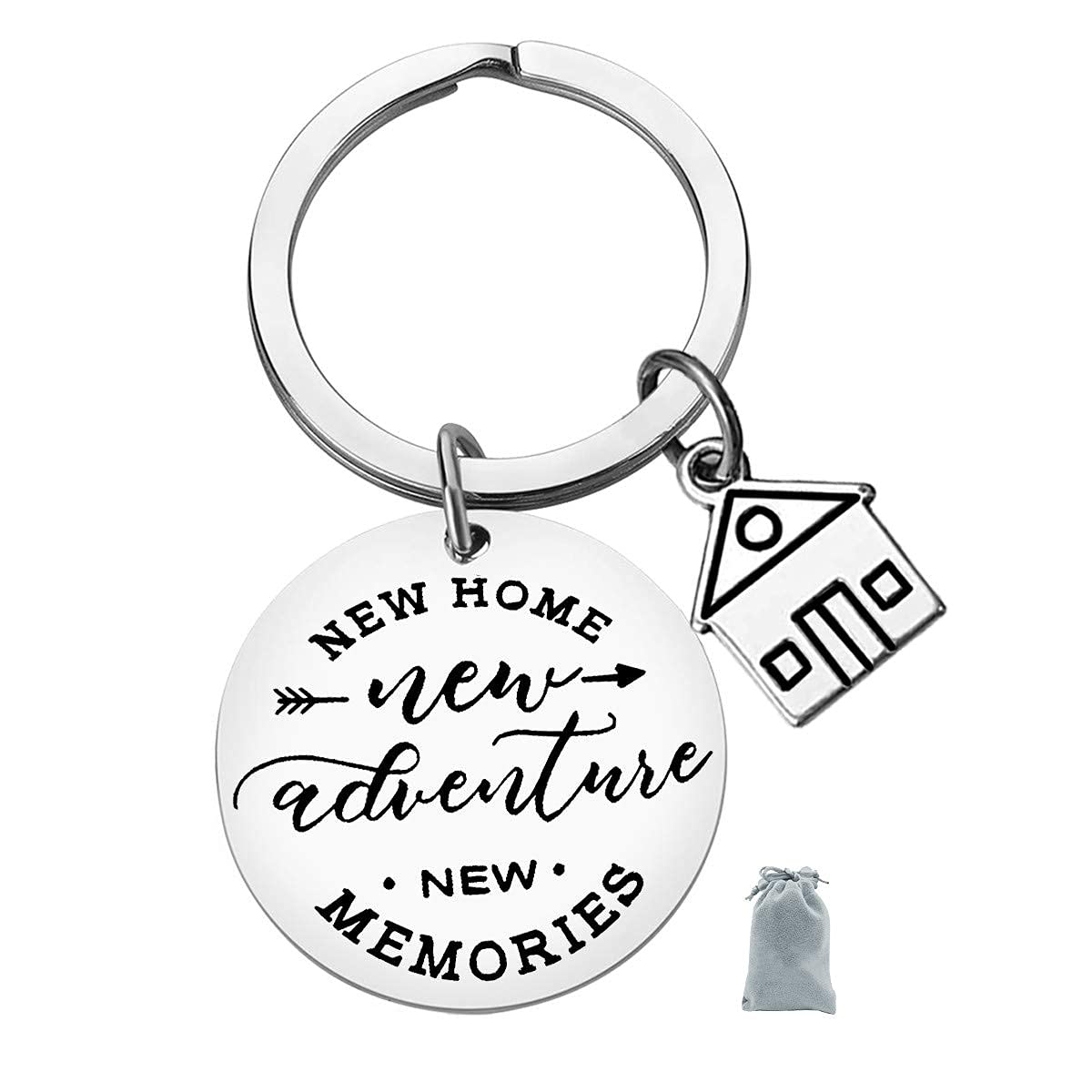 GenericLuigi Keychain - New Adventures & Memories Keyring - First Home & Housewarming Gift - Moving In Key Chain - New Home Owners