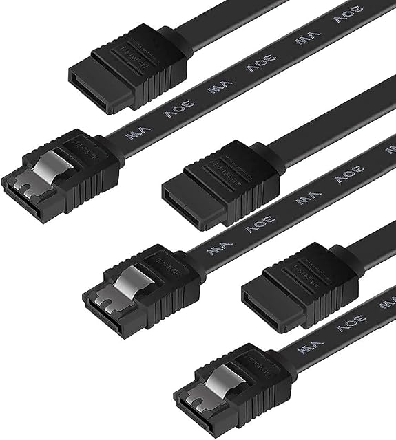 SATA Cable III, Benfei 3 Pack SATA Cable III 6Gbps Straight HDD SDD Data Cable with Locking Latch 18 Inch for SATA HDD, SSD, CD Driver, CD Writer - Black