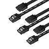 Benfei SATA Cable III, 3 Pack SATA Cable III 6Gbps Straight HDD SDD Data Cable with Locking Latch 18 Inch for SATA HDD, SSD, CD Driver, CD Writer - Black Benfei SATA Cable III, 3 Pack SATA Cable III 6Gbps Straight HDD SDD Data Cable with Locking Latch 18 Inch for SATA HDD, SSD, CD Driver, CD Writer - Black