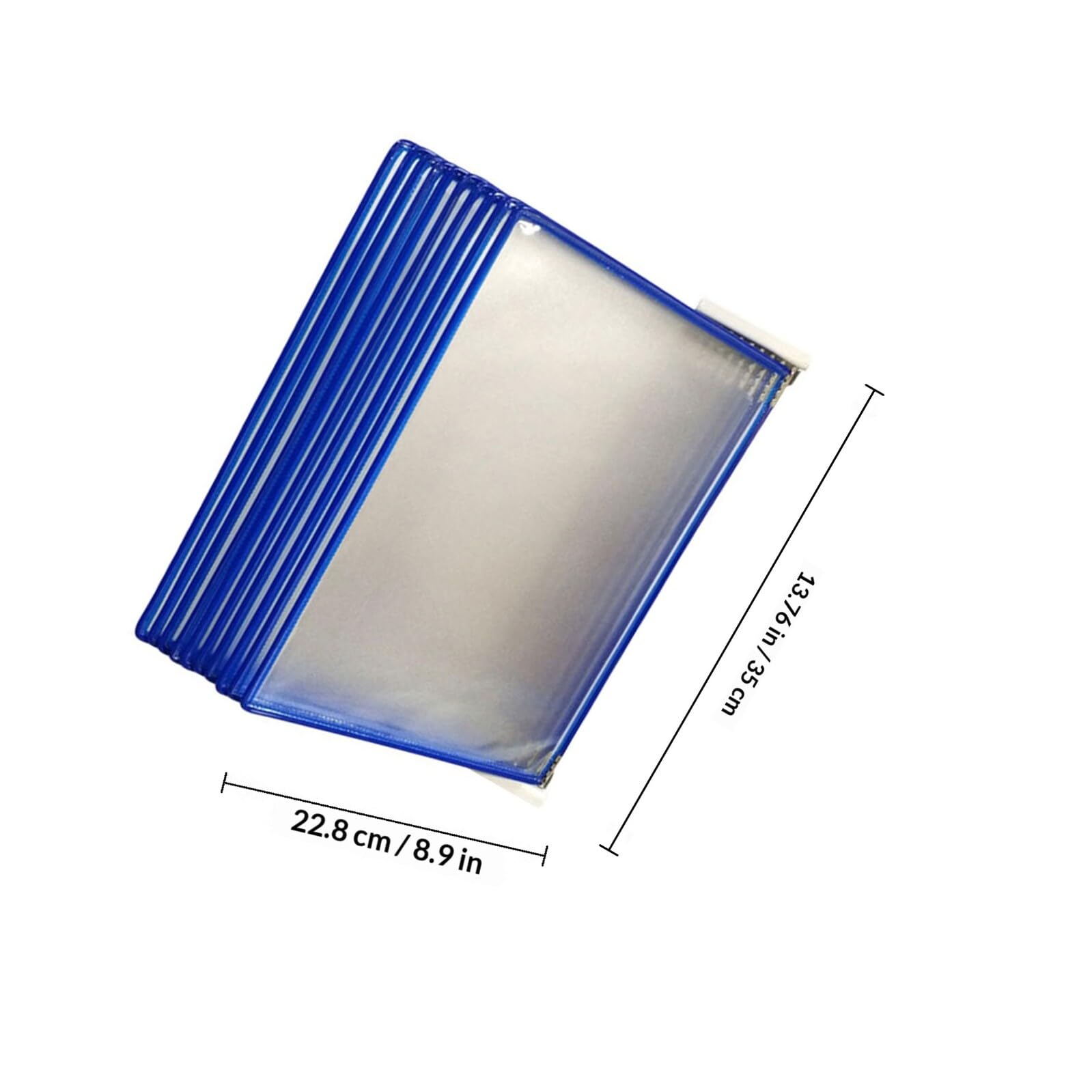 Wandhängender Aktenhalter Blau aus Pvc und Metall 10-seitiger Organizer zum Aufhängen für Akten und Bücher im Büro und Zuhause
