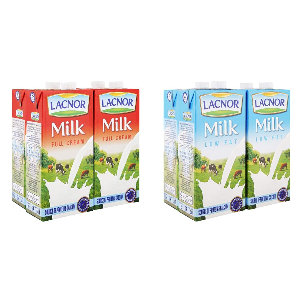 Buy LACNOR Full Cream Milk 1 Litre & LACNOR Milk Low 1 Litre Online