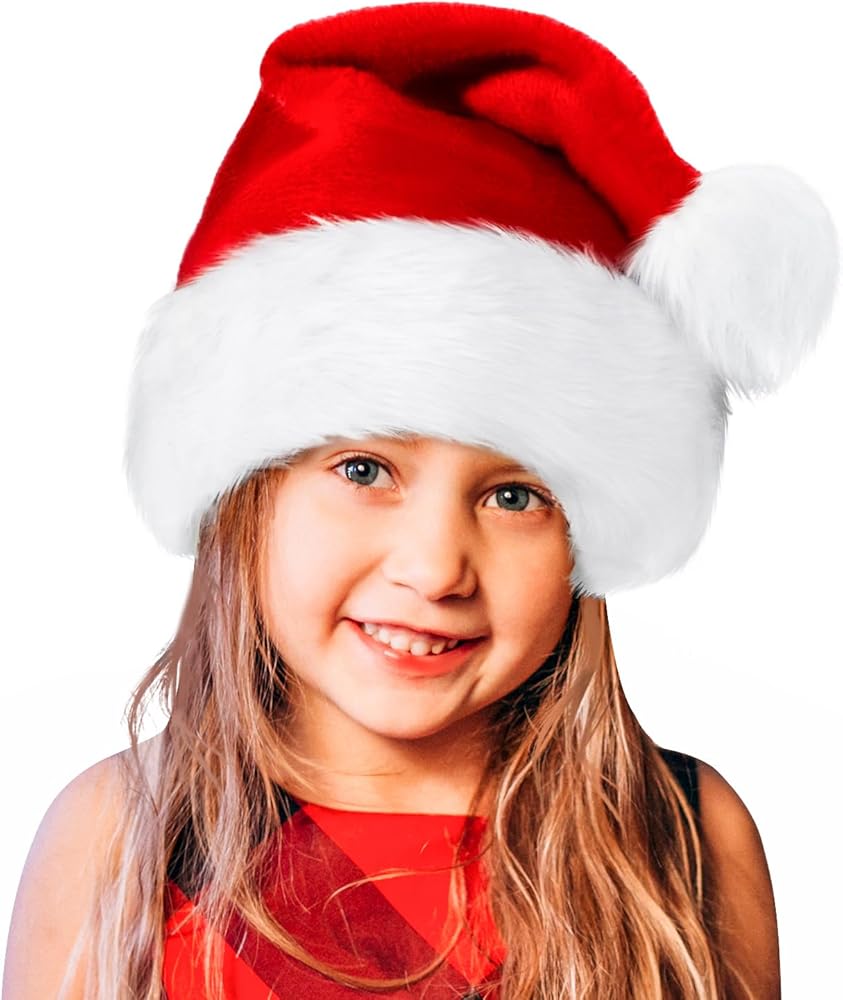 BOSONER Velvet Santa Hat for Christmas & New Year Party