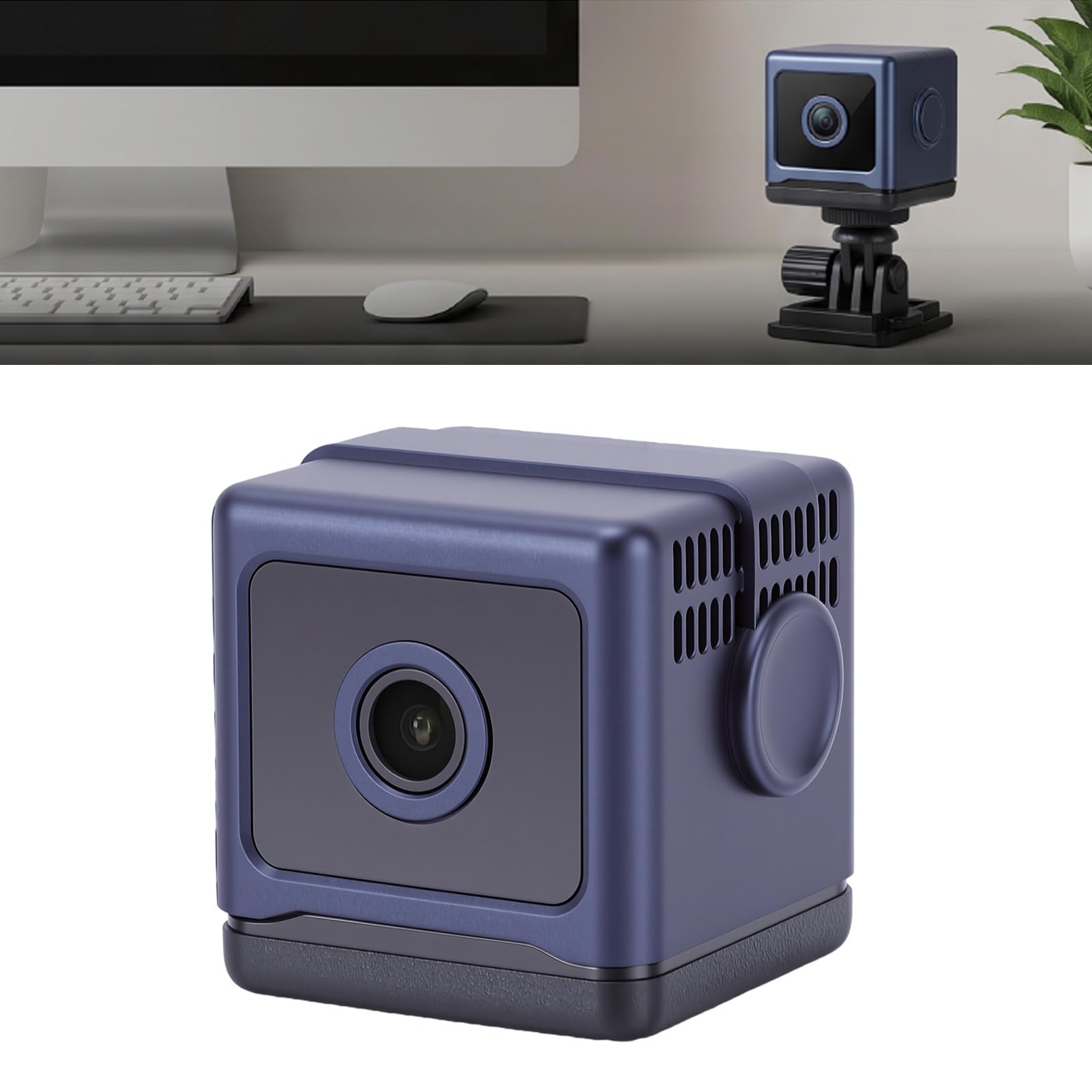 Telecamera di Sicurezza Interna, WiFi 1080P HD 2,4 GHz | Baby Monitor, Rilevamento del Movimento, Visione Notturna, Grandangolo da 130°, Batteria da 800 MAh, Telecamera Wireless