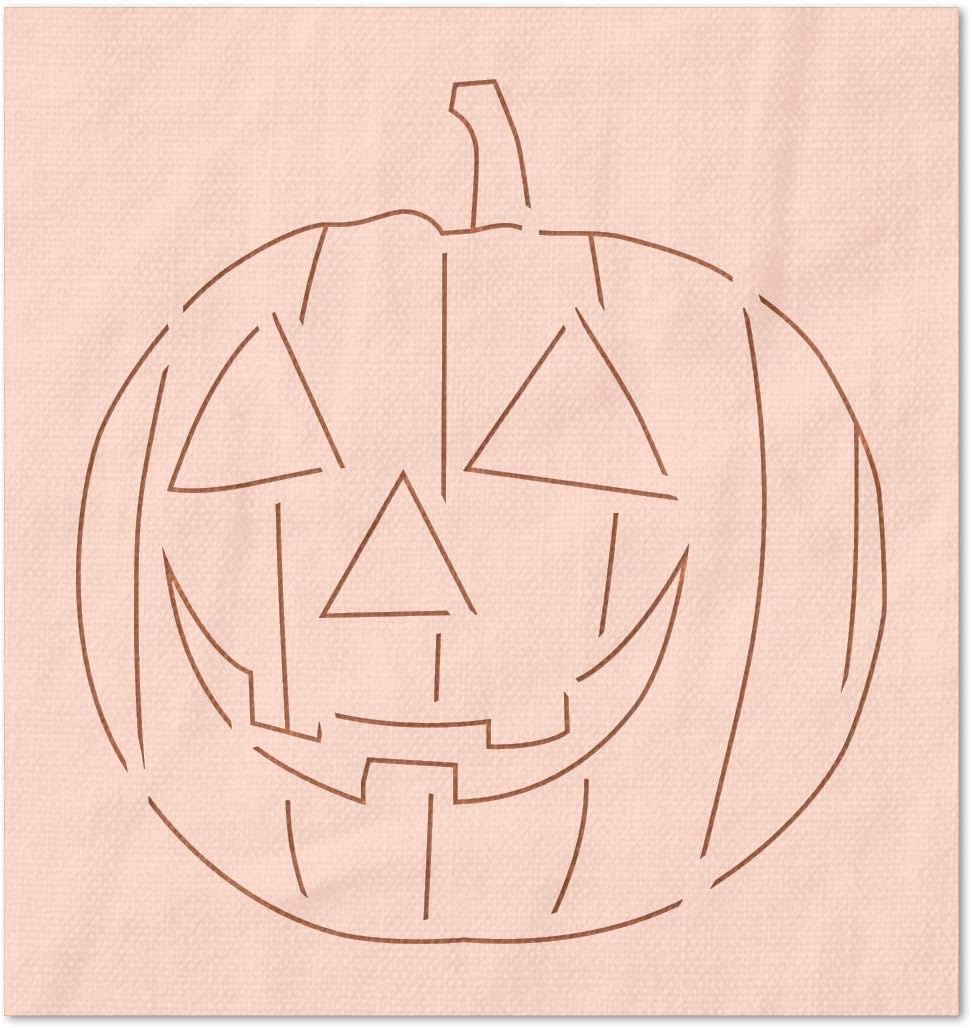 Stencil Stop Smiling Jack O Lantern Pumpkin Stencil - Reusable for DIY Projects, Painting, Drawing, Crafts - 14 Mil Mylar Plastic (22.5 x 24 inches)