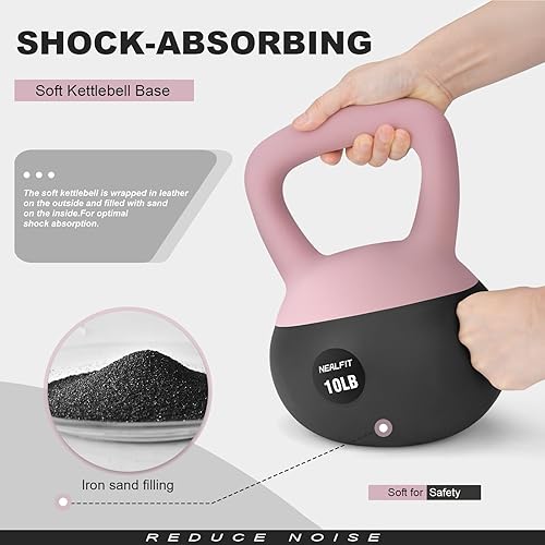 Miniatura 6 de Pesa rusa suave de 5 libras10 libras15 libras20 libras25 libras, pesas rusas suaves, agarre antideslizante, peso para entrenamiento de fuerza en el