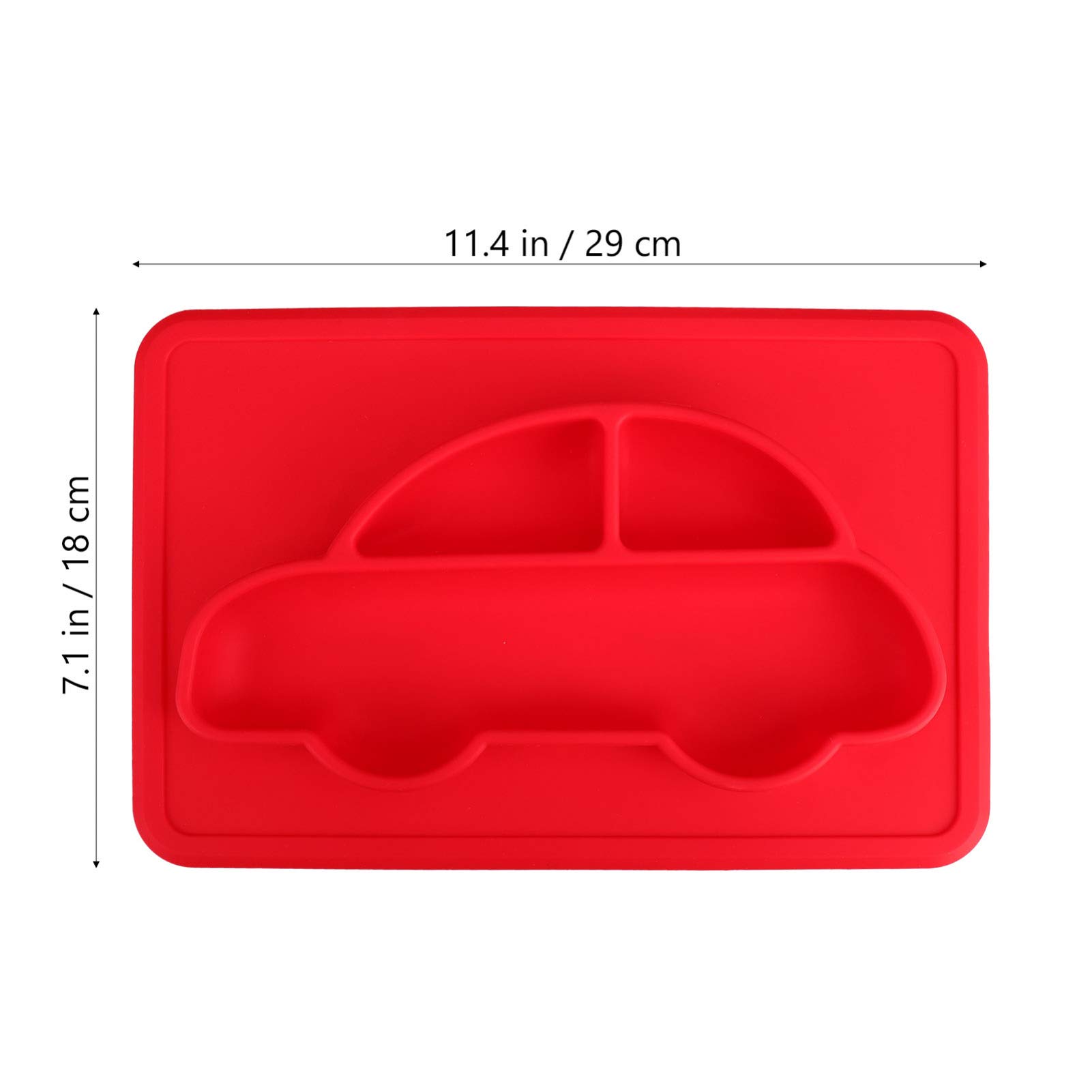 SUPVOX 1Pc Silicone Divided Plate Safe Non Slip Tableware with Three Compartments for Self Feeding Easy to Clean Design
