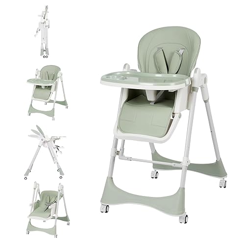 Vista 11 de Silla alta convertible 6 en 1 con balancín Silla alta de bebé para recién nacidos a niños pequeños (0-3 años) Ajustable, plegable y fácil