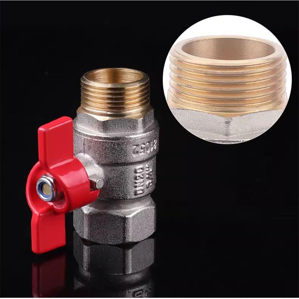 Válvula de bola de latón con manija - Conexión de 1/2", 3/4", 1" hembra a hembra y hembra a macho(DN20 Femal-Male)