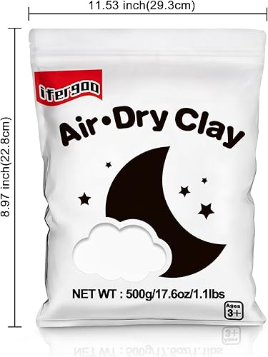 Miniatura 7 de iFergoo Arcilla blanca seca al aire, arcilla de modelado creativa para niños, arcilla mágica súper ligera para niños de 3 a 12 años, segura y no
