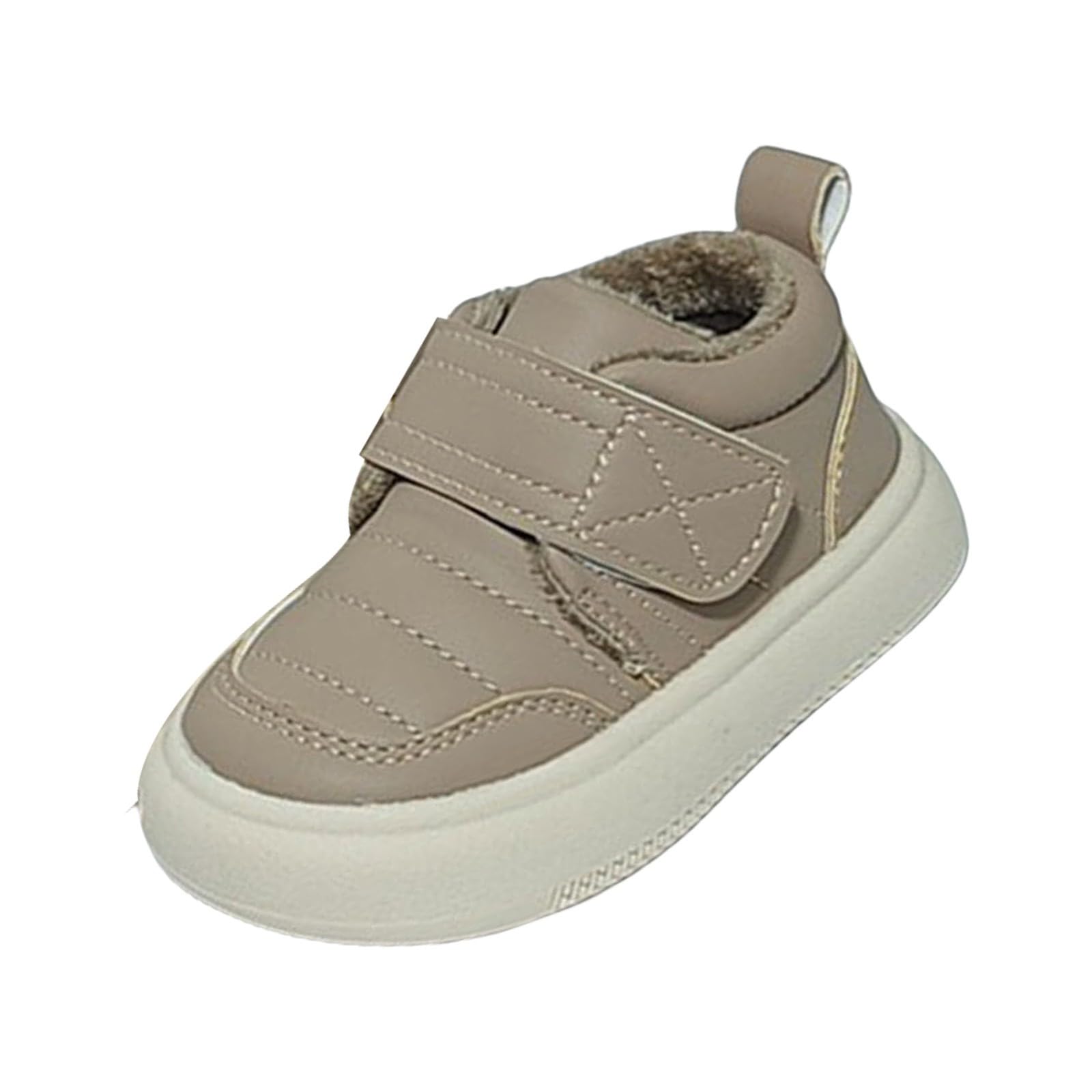 Toddler Boys Girls Casual Shoes Fall Winter Warm Boots Baby Ankle Booties Anti-Slip Lightweight Walking Shoes Sneakers (Khaki, 5.5 Infant)