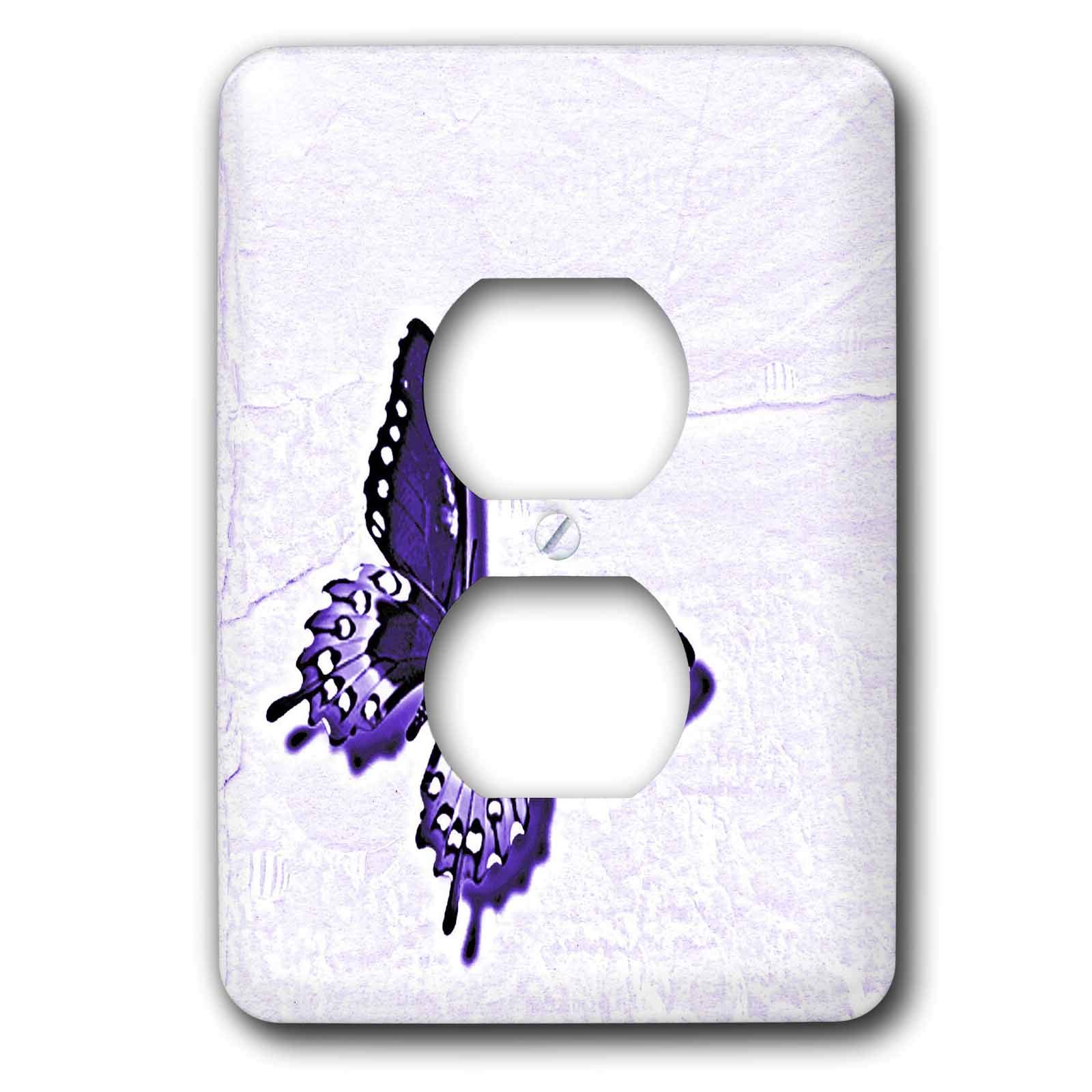 Housse de sortie 2 prises papillon violet 3dRose lsp_31382_6