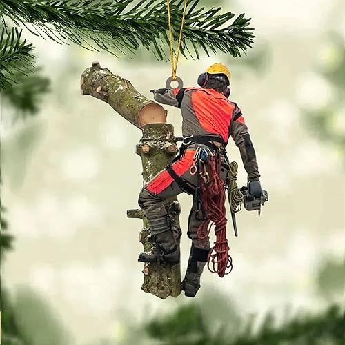 Miniatura 5 de Adorno de Navidad 2D personalizado de arborista, decoración colgante con nombre personalizado para árbol de vacaciones, regalo significativo para