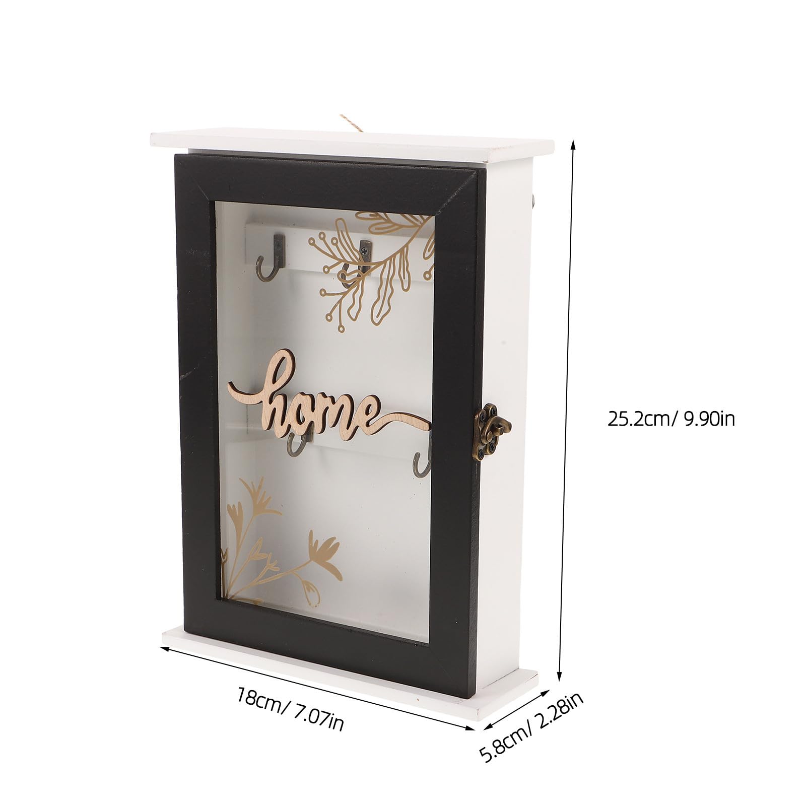 Luxshiny Armario de Llaves de Madera Rústica Negro, Organizador Colgante para Pared con Cerradura, Caja de Almacenamiento para Entrada y Oficina, Llavero de Pared Decorativo y Funcional