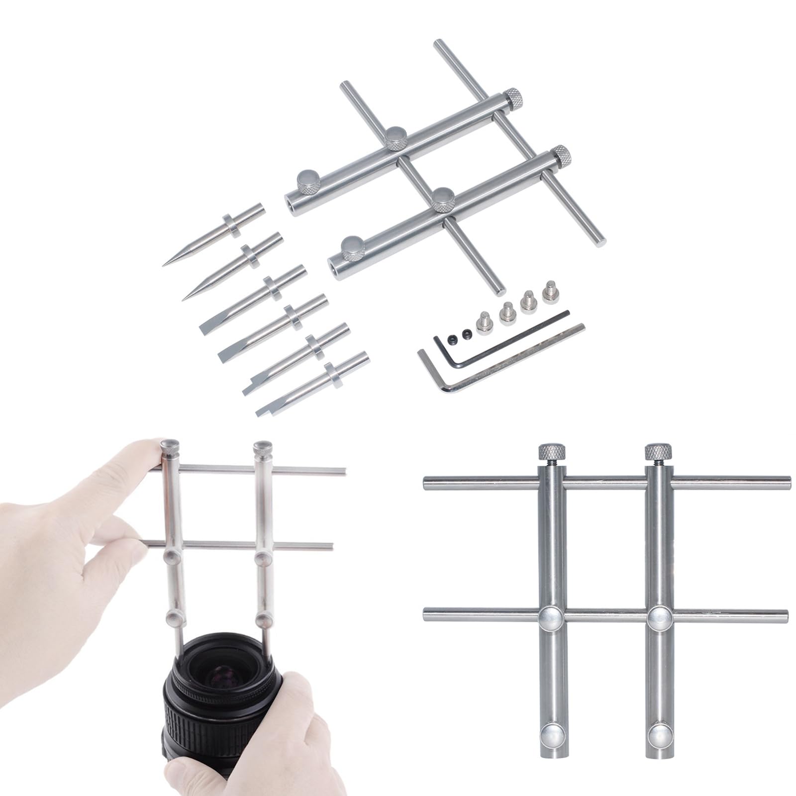 Bottone Camera Lens Spanner Wrench Repair Tool Pointed And Flat Tips Spanner Wrench For Disassembling DSLR Camera Lens Repair Camera Lens Repair Tool