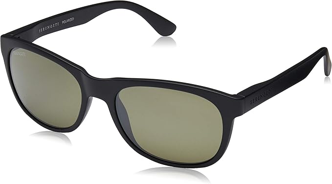 Serengeti Anteo 8667 Matte Black/Mineral Polarised 555nm Rectangle  Sunglasses | Black | Fashion Eyewear