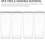 Vtopmart Extra Large Tall Airtight Food Storage Containers, 4 Pieces 6.5L Plastic Kitchen Pantry Storage Containers for Spaghetti, Flour and Baking Supplies - Include 24 Labels, Black