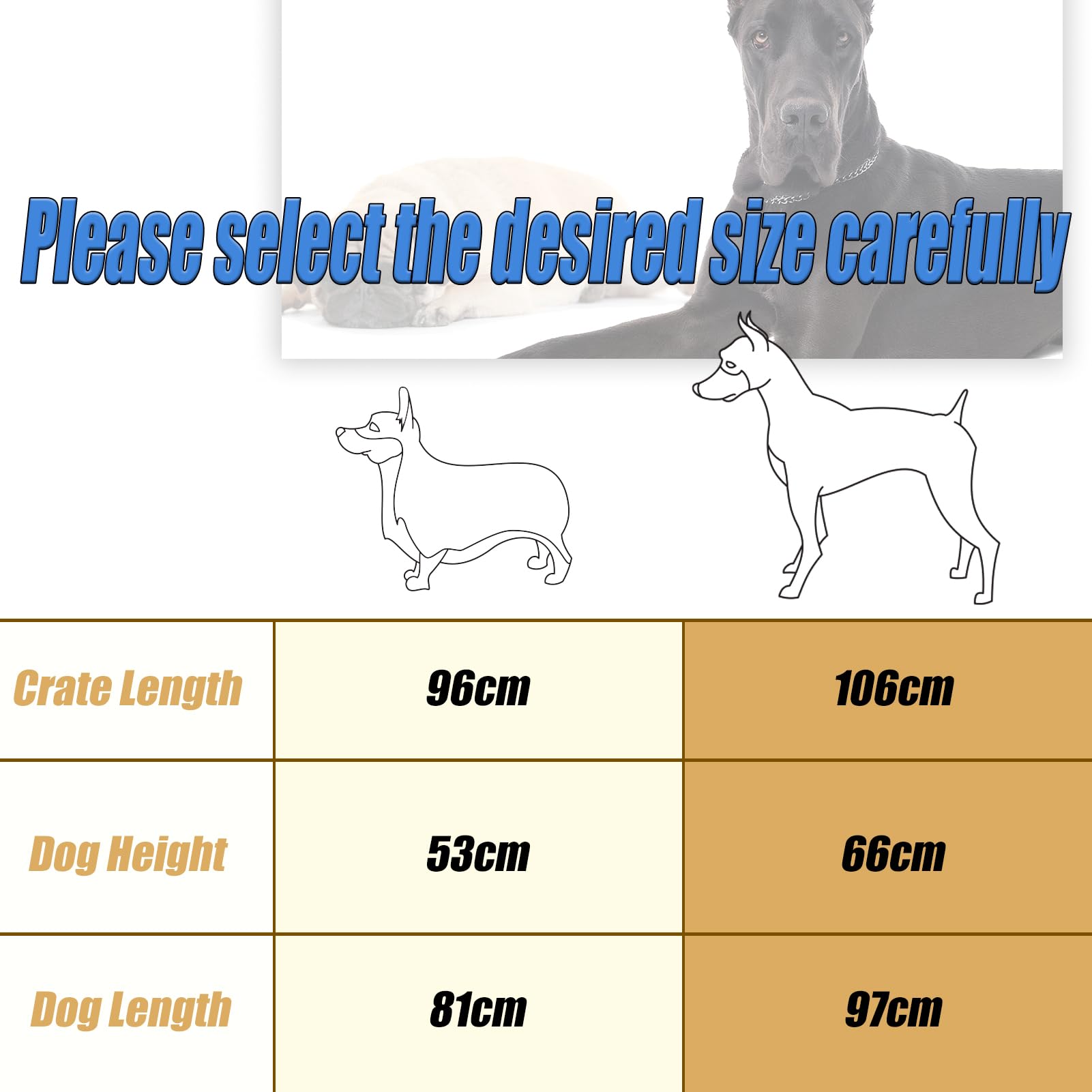 Grande gabbia per cani, canile indistruttibile per cani in acciaio legato resistente con ruote bloccabili, doppia porta e serrature robuste(Grande)
