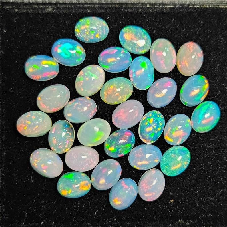 12x10mm Ethiopian Opal Cabochon AAA Quality Ethiopian Opal OVAL Cabochon Ethiopian Opal Cabochon Natural welo opal multi fire opal loose Gemstone For Jewelry Making