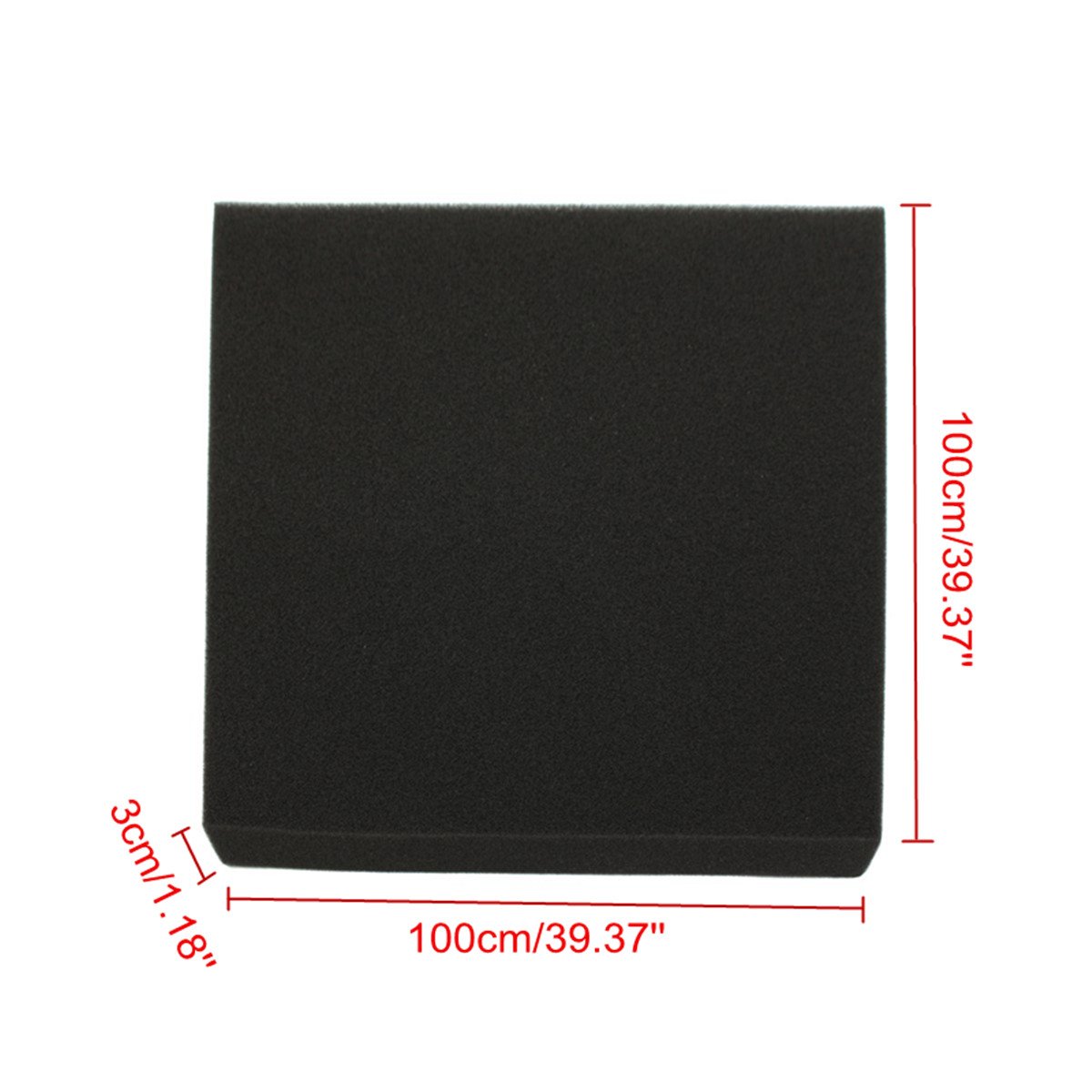 ChaRLes 100X100X3Cm Aquarium Noir Biochimique Filtre Mousse Coton Éponge Poisson Réservoir Étang - Grande