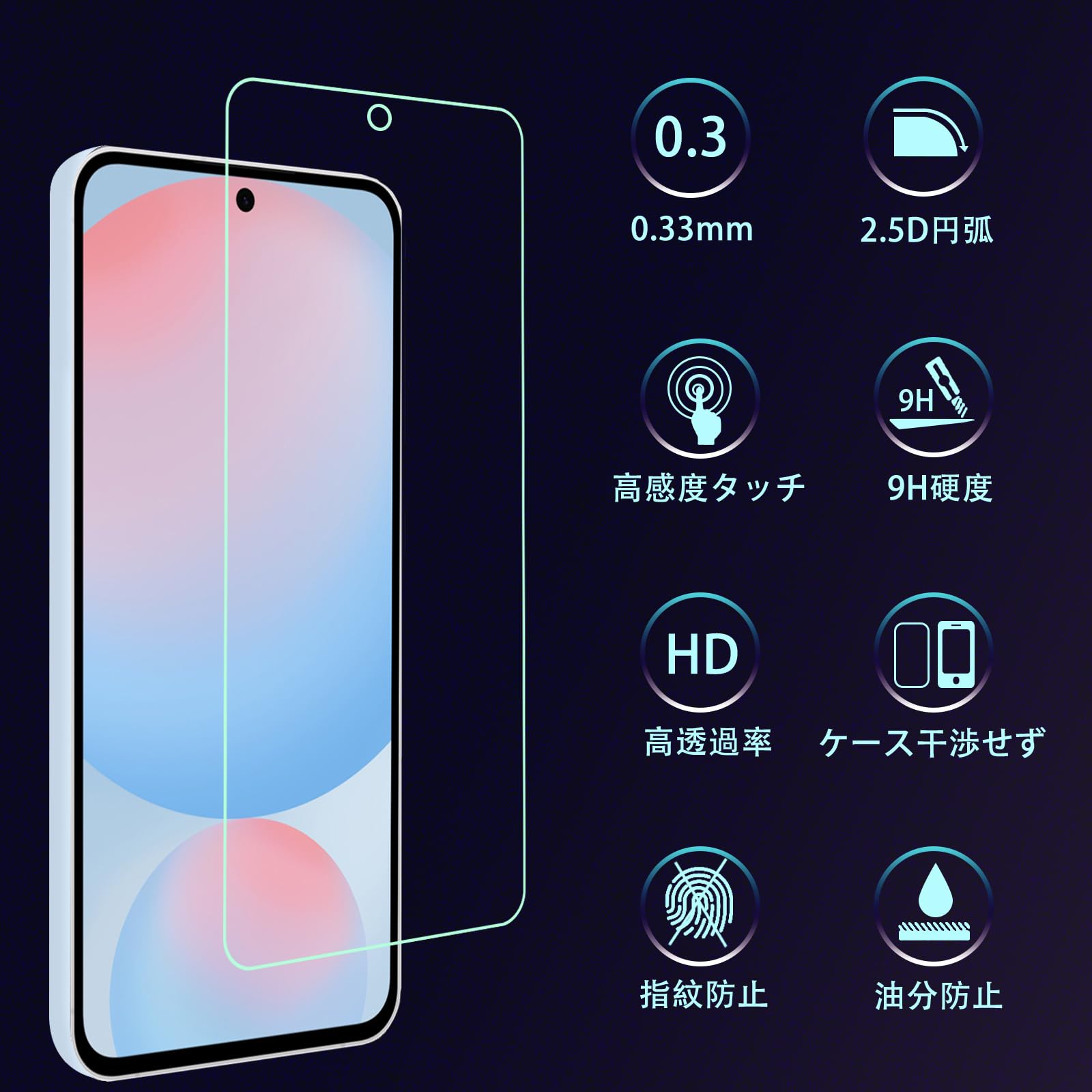 Amazon.co.jp: 【2枚セット】対応 Galaxy S24 FE 用のガラス