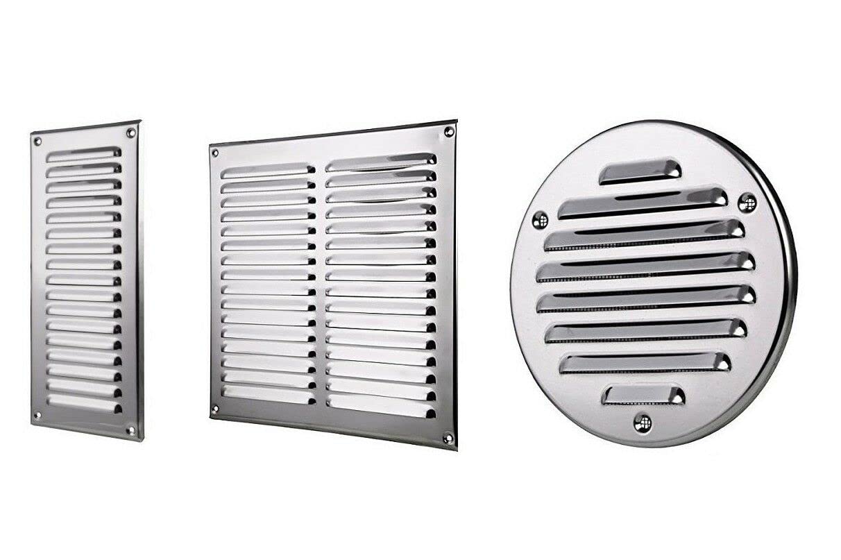 Prostko Ltd Metallics Stainless Steel Air Vent Grille With Fly Screen/Metal Duct Ventilation Cover. (165Mm X 165Mm)