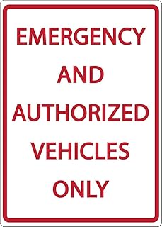 ZING 3070 Eco Parking Sign, Emergency and Authorized Vehicles Only, 3M Engineer Grade Prismatic, Recycled Aluminum, 18x12 inches