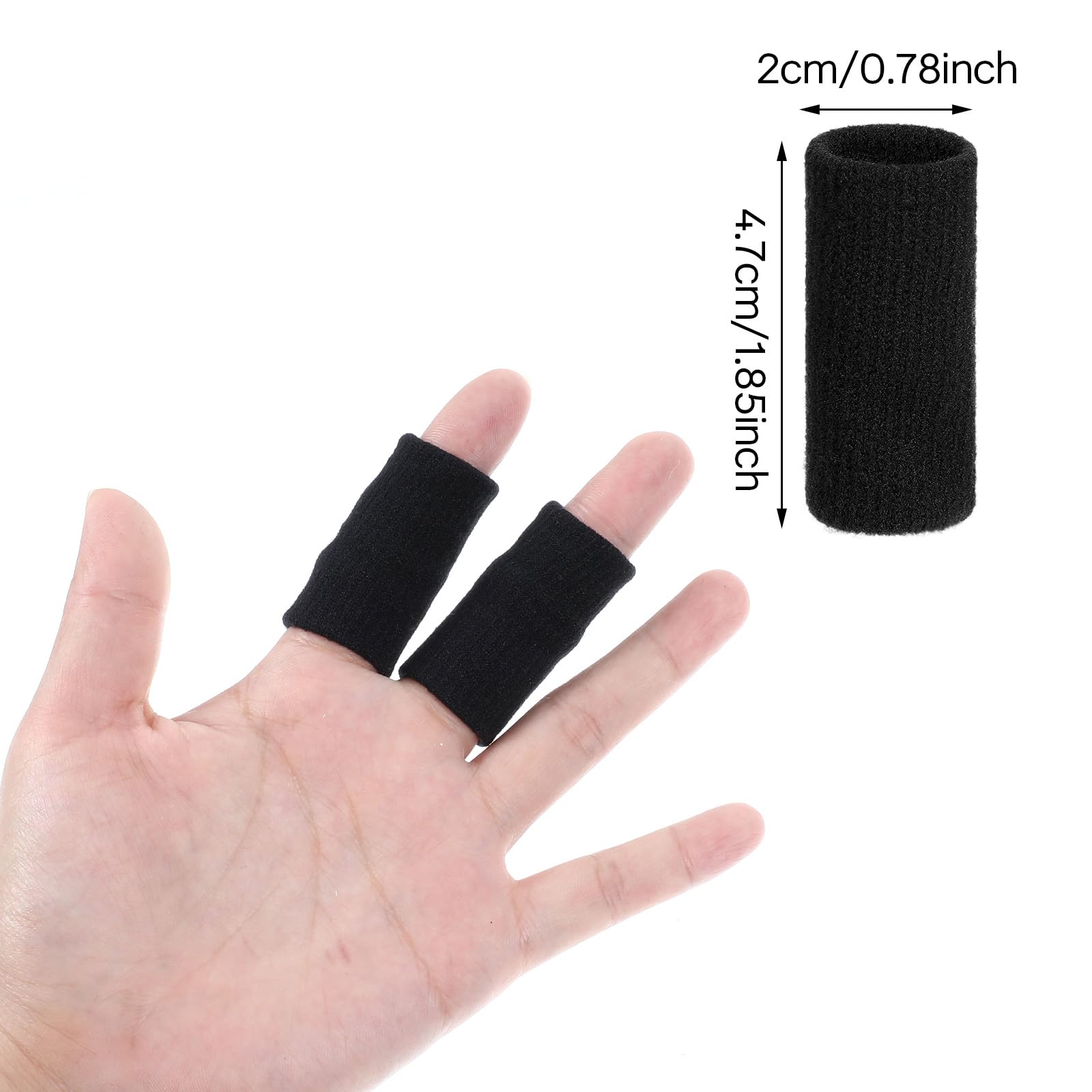 Dimeho Finger Sleeves Protectors, 10 Pcs Sport Finger Arthritis Sleeves Elastic Thumb Splint Brace for Finger Support Finger Compression Sleeve Aid for Relieving Pain Arthritis Finger (Black)
