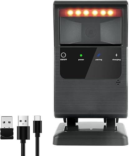 Miniatura 8 de OBZ Escáner de código de barras QR 2D omnidireccional, lector de plataforma de escritorio USB manos libres para códigos 1D/2D, detección automática