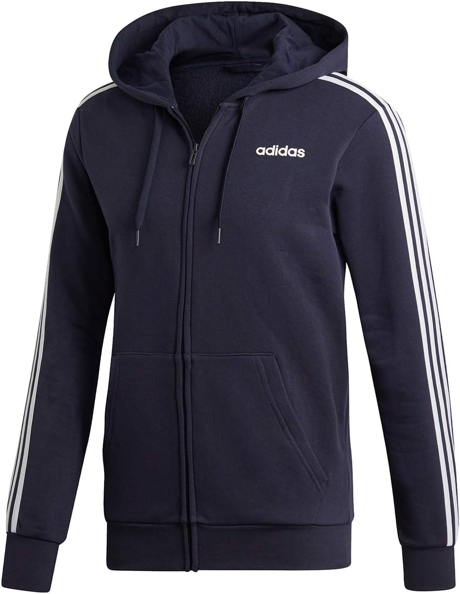 Adidas essentials 3 stripes full zip hoodie Clearance