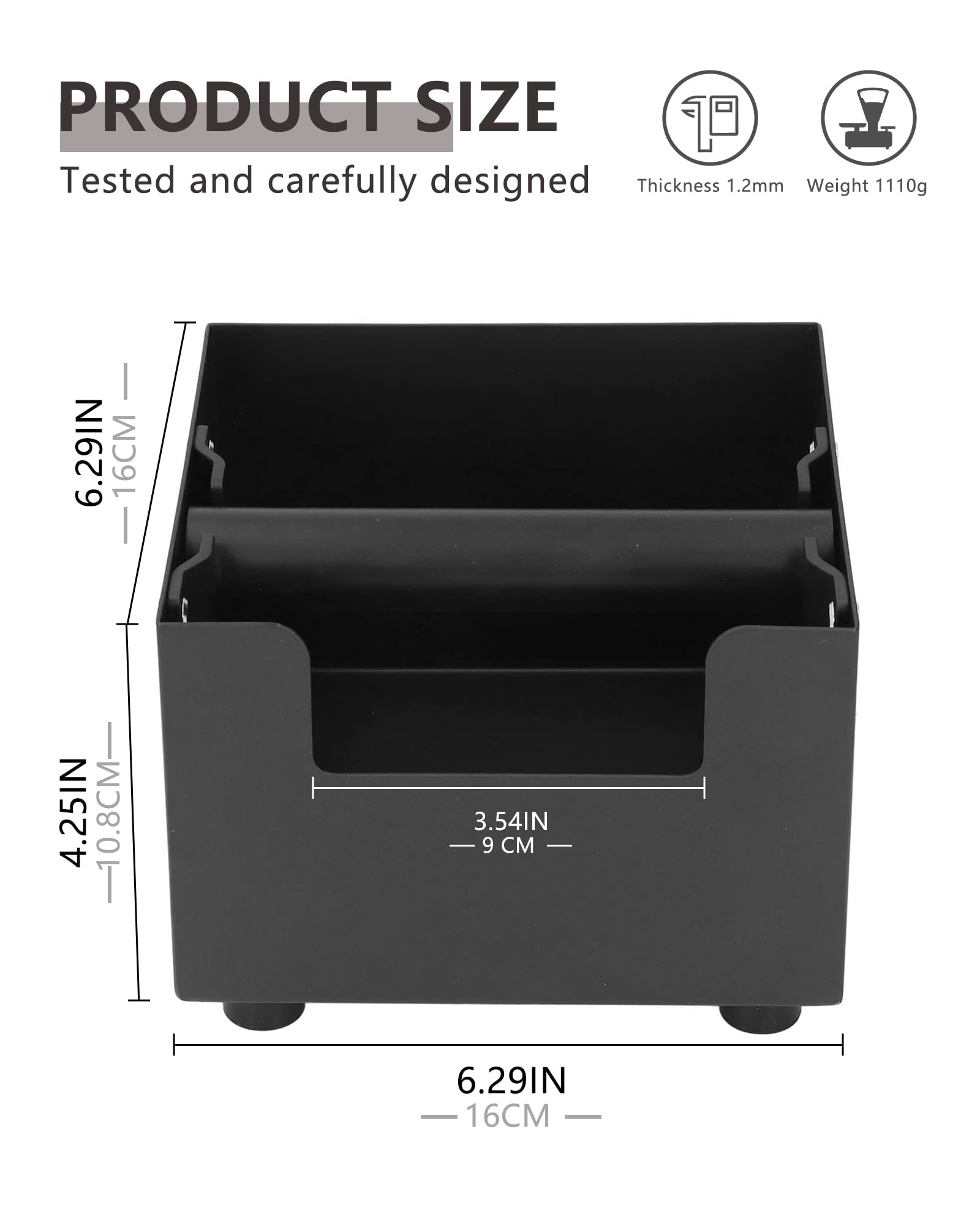 Knock Box Coffee in Acciaio Inox, Contenitore per Fondi di Caffè con Asta Rimovibile e Base Antiscivolo, Scatola Fondi di Caffè, Recipiente Fondi Caffè per Macchina da Caffè, Accessori per Baristi