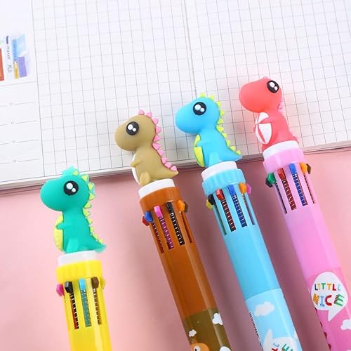 Miniatura 5 de sencoo Paquete de 6 bolígrafos multicolor 10 en 1, 10 colores, lindo bolígrafo de dibujos animados, suministros escolares de oficina, estudiantes,