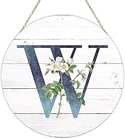 Vista 134 de Welcome Sign for Wall Initial Letter C Blue Round Wood Signs Monogram White Floral Wood Plaque Fresh Flowers 12in Mid Century Home Wall Decor for