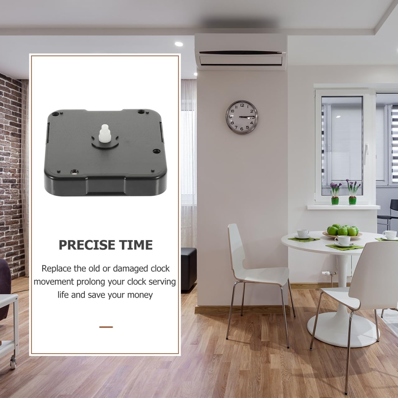 Generic Quartz Clock Movement Replacement Battery Operated Silent Sweep Wall Clock Mechanism 2.16X2.16X0.62 Inch DIY Repair for Home Decor and Craft Projects