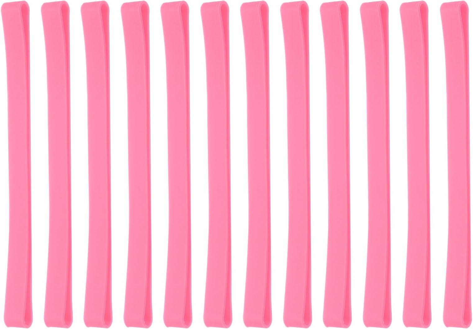 PATIKIL 5.5" Rubber Bands, 12 Pcs Durable Elastic Stretchy Bands for Books, Notebooks, Art, Traps, Exercise, Cooking, Pink